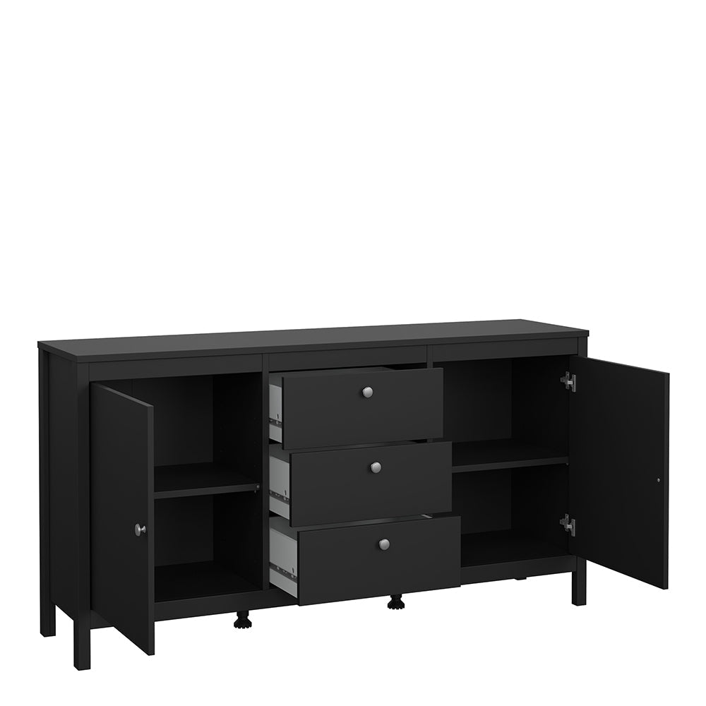 Cote | Furniture Madrid Sideboard, 2 Door + 3 Drawer - Black Madrid, Sideboards 72679670gmgm