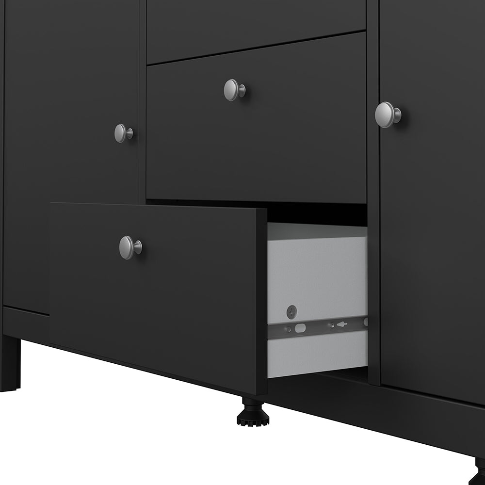 Cote | Furniture Madrid Sideboard, 2 Door + 3 Drawer - Black Madrid, Sideboards 72679670gmgm