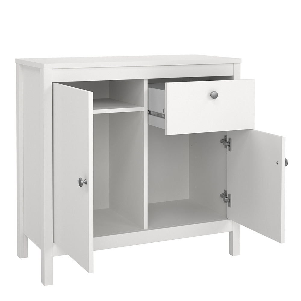 Cote | Furniture Madrid Sideboard, 2 Door + 1 Drawer - White Madrid, Sideboards 726796714949