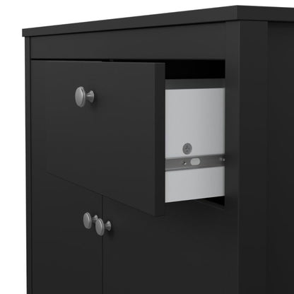 Cote | Furniture Madrid Sideboard, 2 Door + 1 Drawer - Black Madrid, Sideboards 72679671gmgm