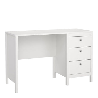 Cote | Furniture Madrid Desk, 3 Drawer - White Madrid, Desks 726796814949