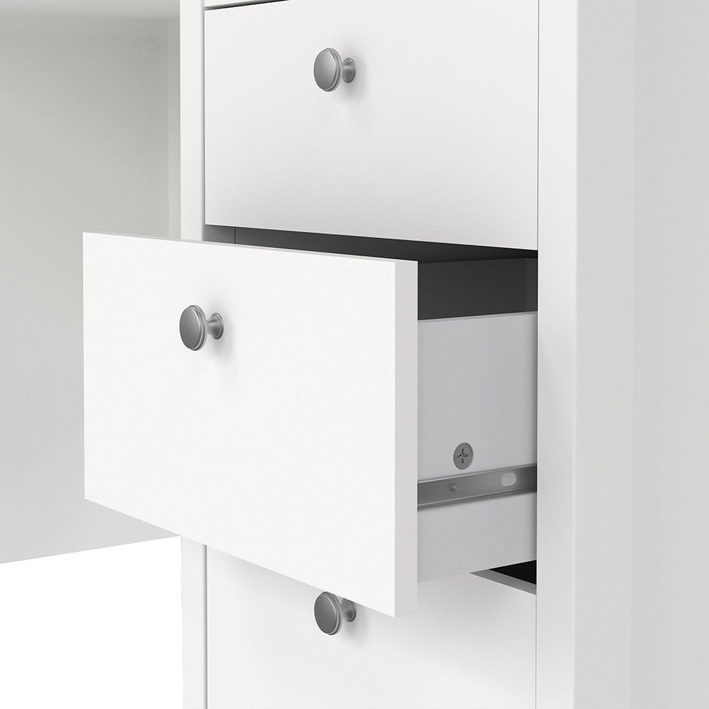 Cote | Furniture Madrid Desk, 3 Drawer - White Madrid, Desks 726796814949