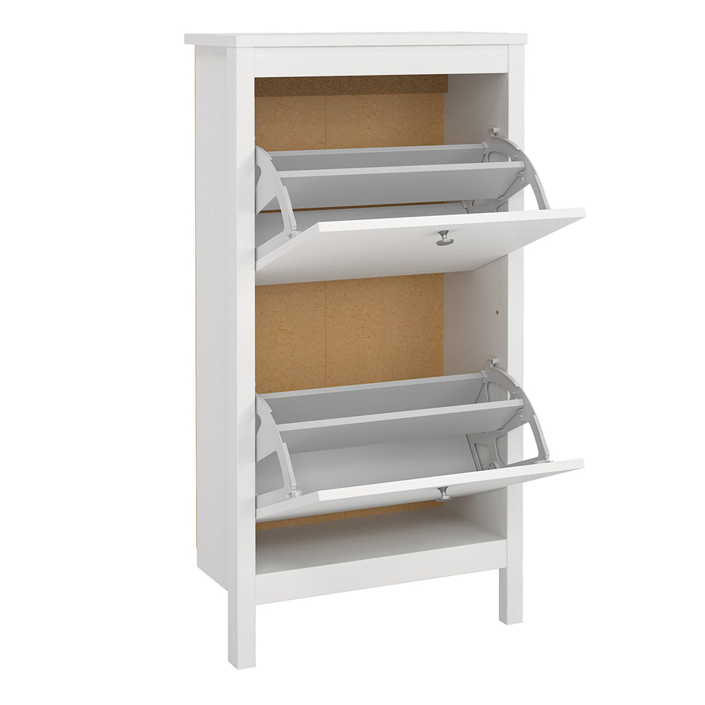 Cote | Furniture Madrid Shoe Storage 2 Flap Doors - White Madrid, Shoe Storage 726796834949