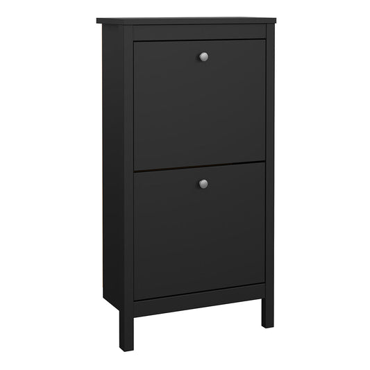 Cote | Furniture Madrid Shoe Storage 2 Flap Doors - Black Madrid, Shoe Storage 72679683gmgm