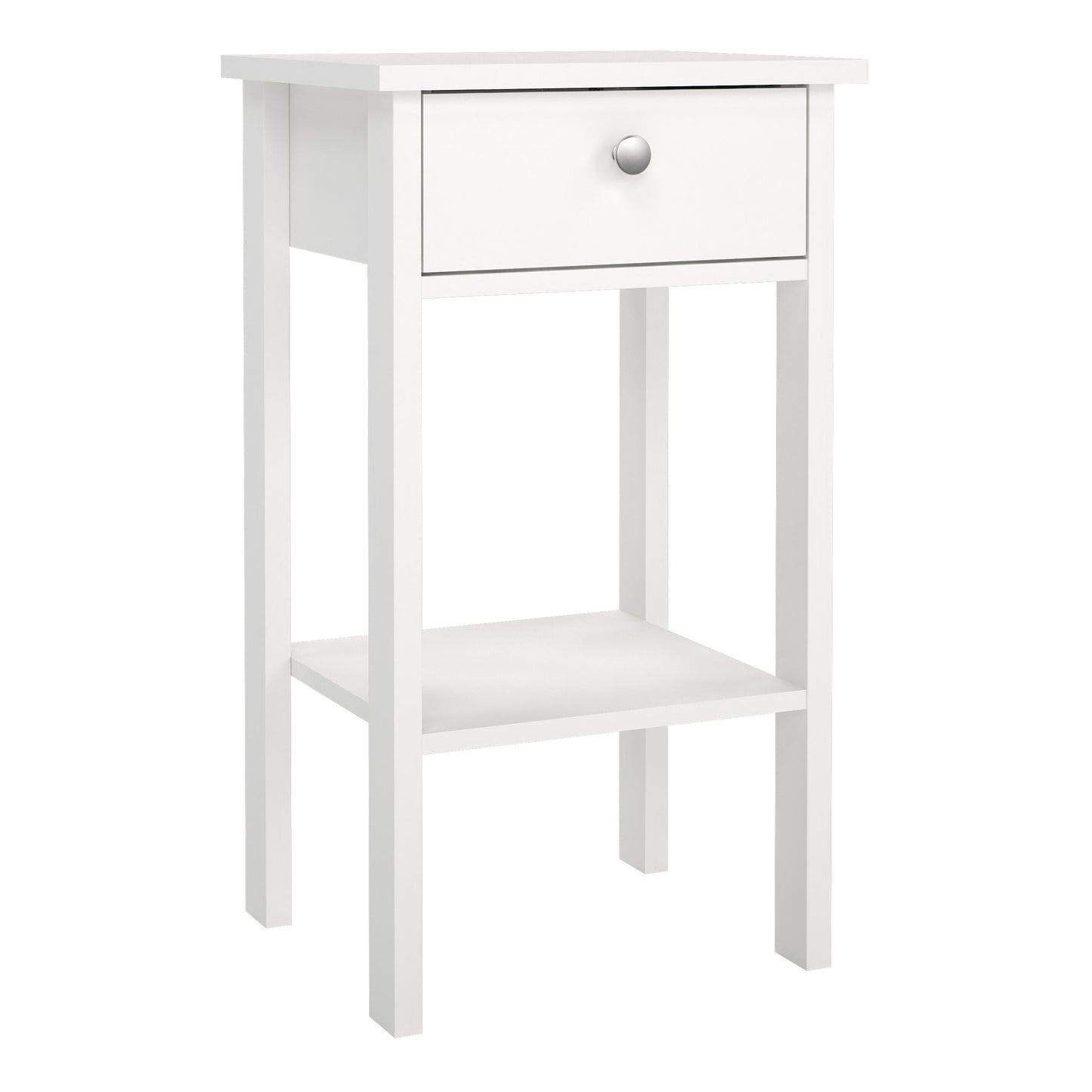 Cote | Furniture Madrid Bedside Table, 1 Drawer - White Madrid, Bedside Tables 726796844949