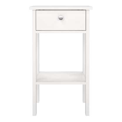 Cote | Furniture Madrid Bedside Table, 1 Drawer - White Madrid, Bedside Tables 726796844949