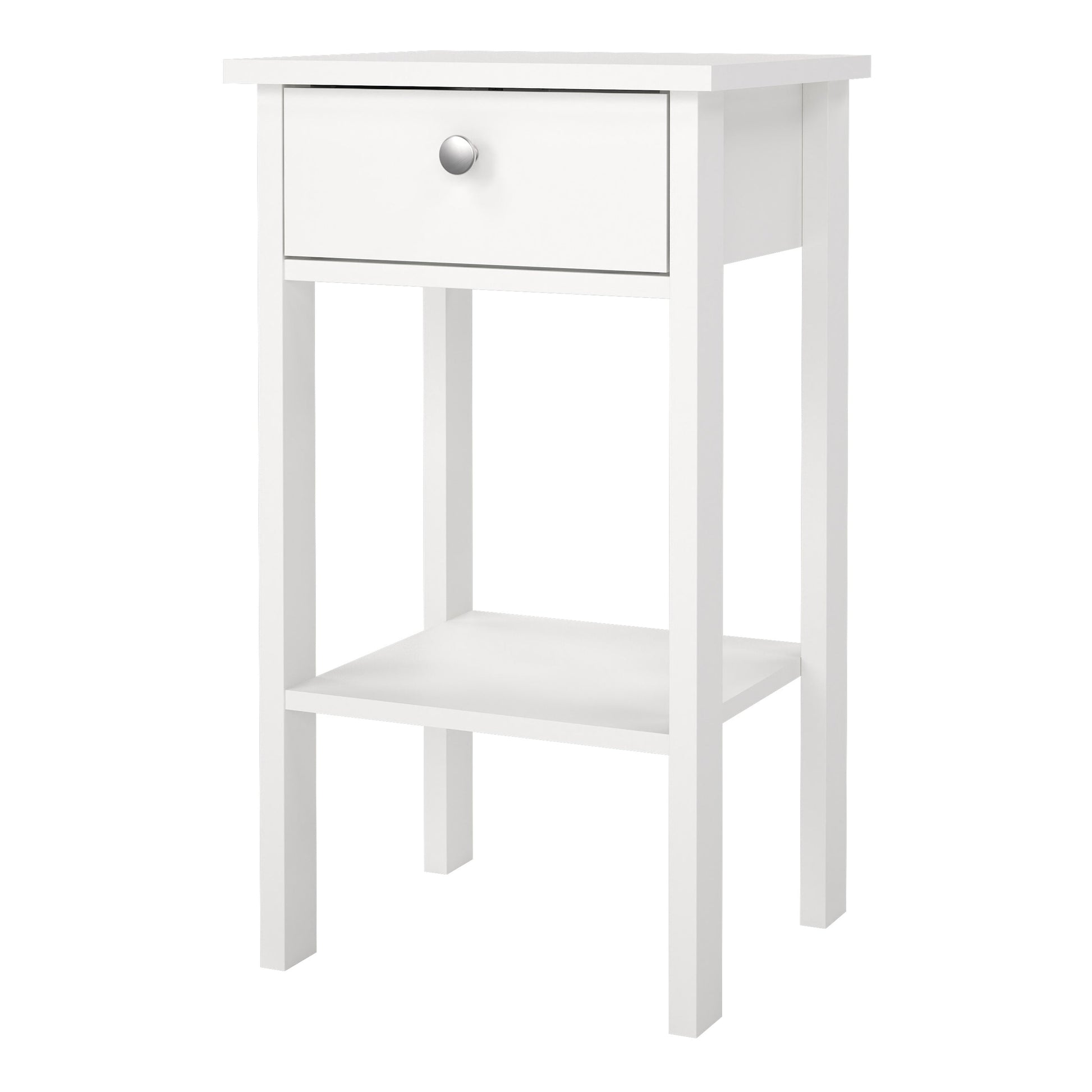 Cote | Furniture Madrid Bedside Table, 1 Drawer - White Madrid, Bedside Tables 726796844949