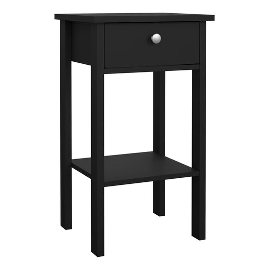 Cote | Furniture Madrid Bedside Table, 1 Drawer - Matt Black Madrid, Bedside Tables 72679684gmgm