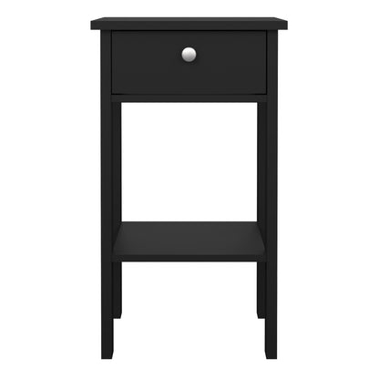 Cote | Furniture Madrid Bedside Table, 1 Drawer - Matt Black Madrid, Bedside Tables 72679684gmgm