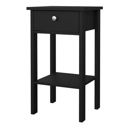 Cote | Furniture Madrid Bedside Table, 1 Drawer - Matt Black Madrid, Bedside Tables 72679684gmgm