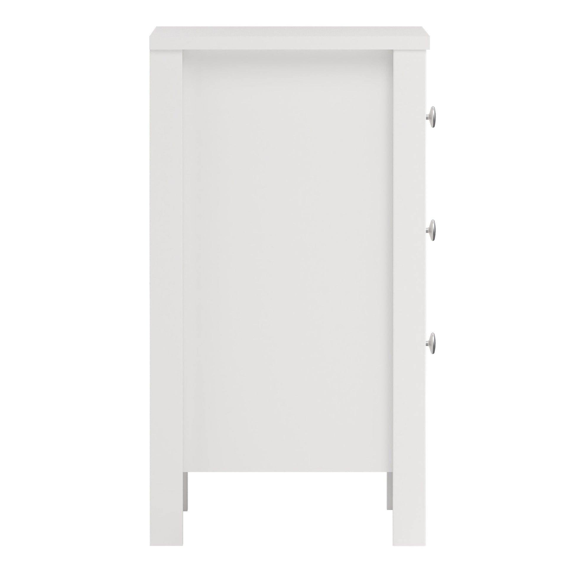 Cote | Furniture Madrid Bedside Table, 3 Drawer - White Madrid, Bedside Tables 726796854949