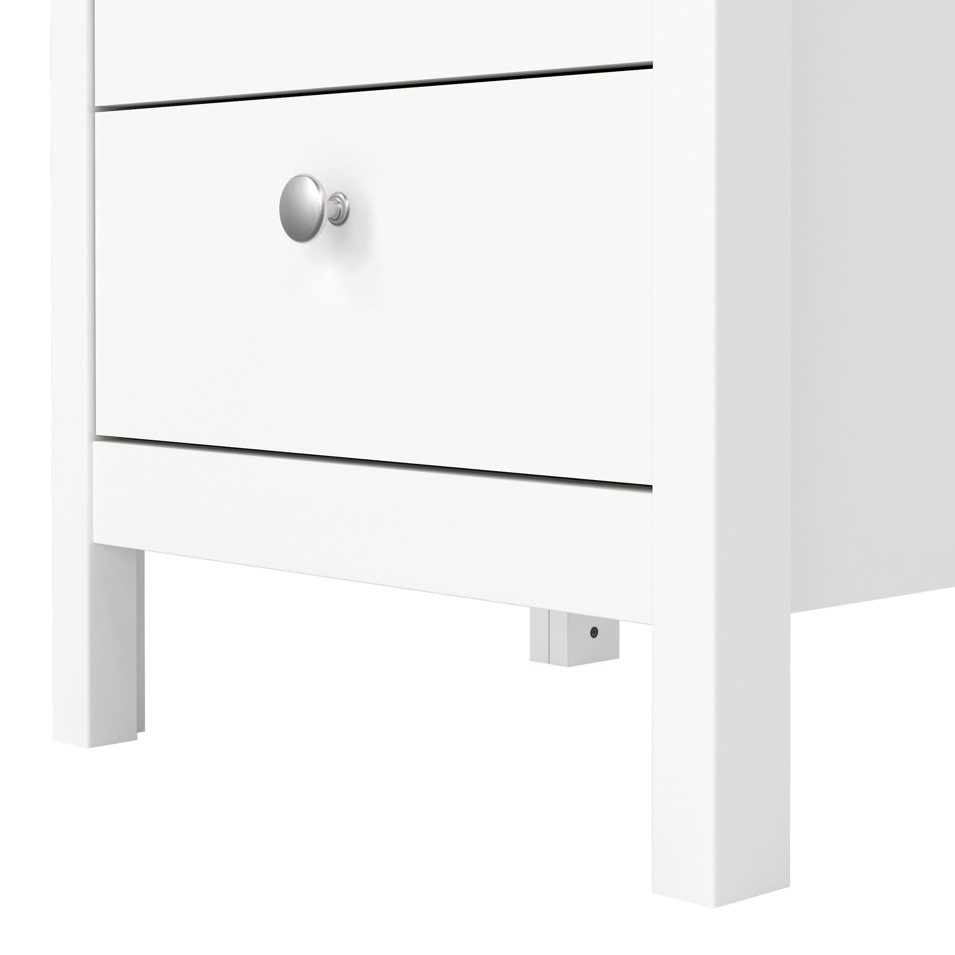 Cote | Furniture Madrid Bedside Table, 3 Drawer - White Madrid, Bedside Tables 726796854949