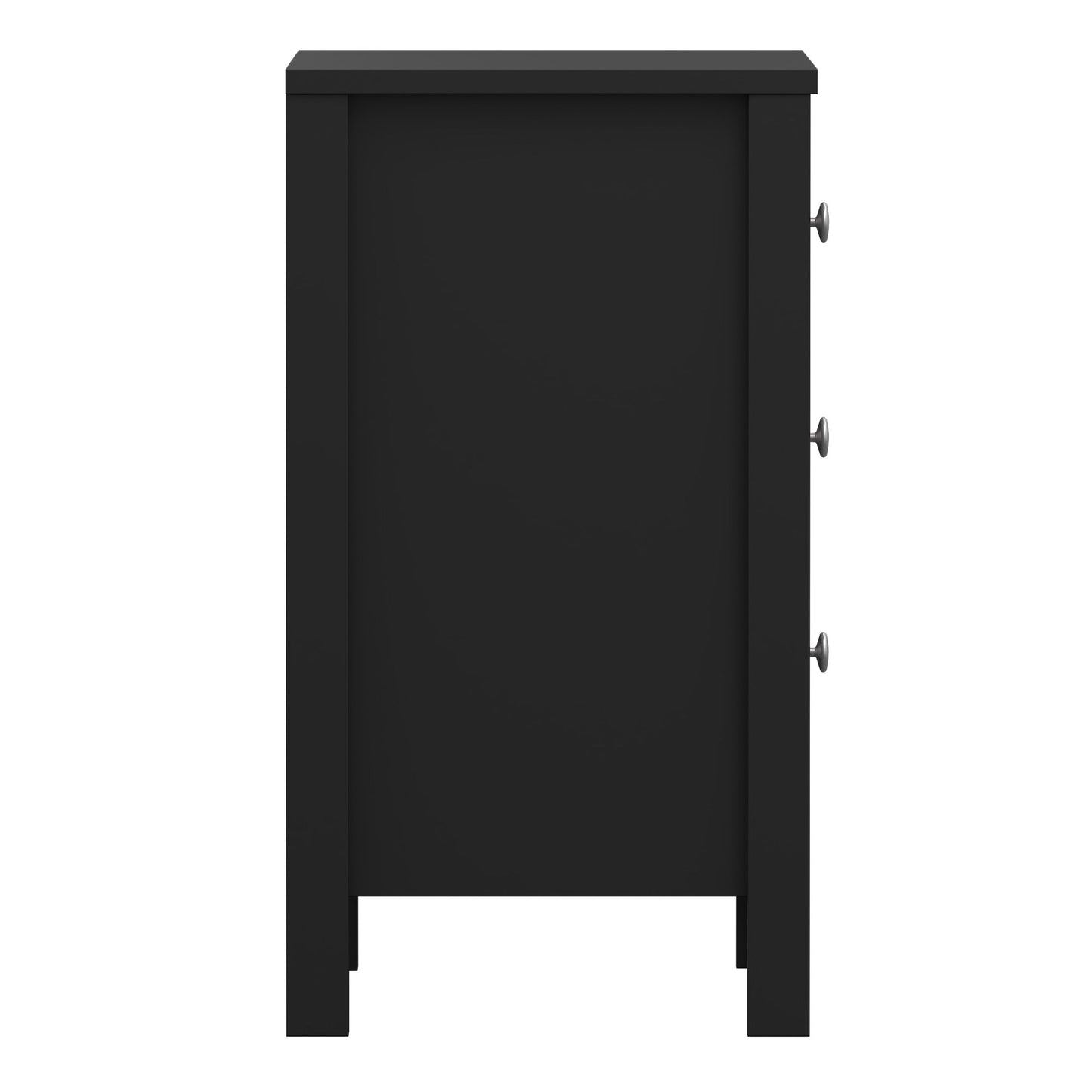 Cote | Furniture Madrid Bedside Table, 3 Drawer - Black Madrid, Bedside Tables 72679685gmgm