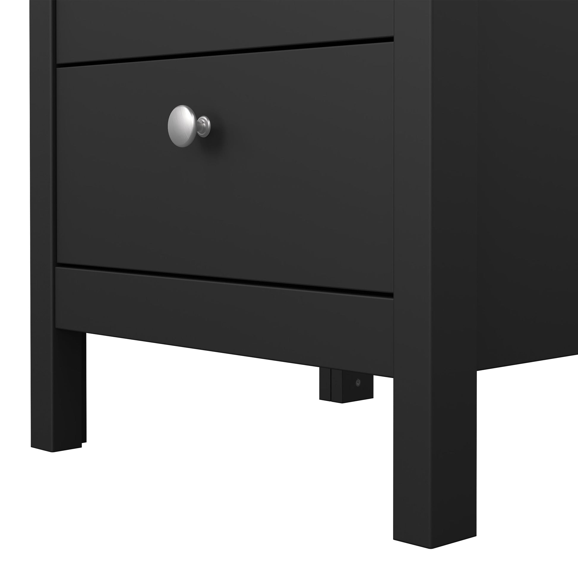 Cote | Furniture Madrid Bedside Table, 3 Drawer - Black Madrid, Bedside Tables 72679685gmgm