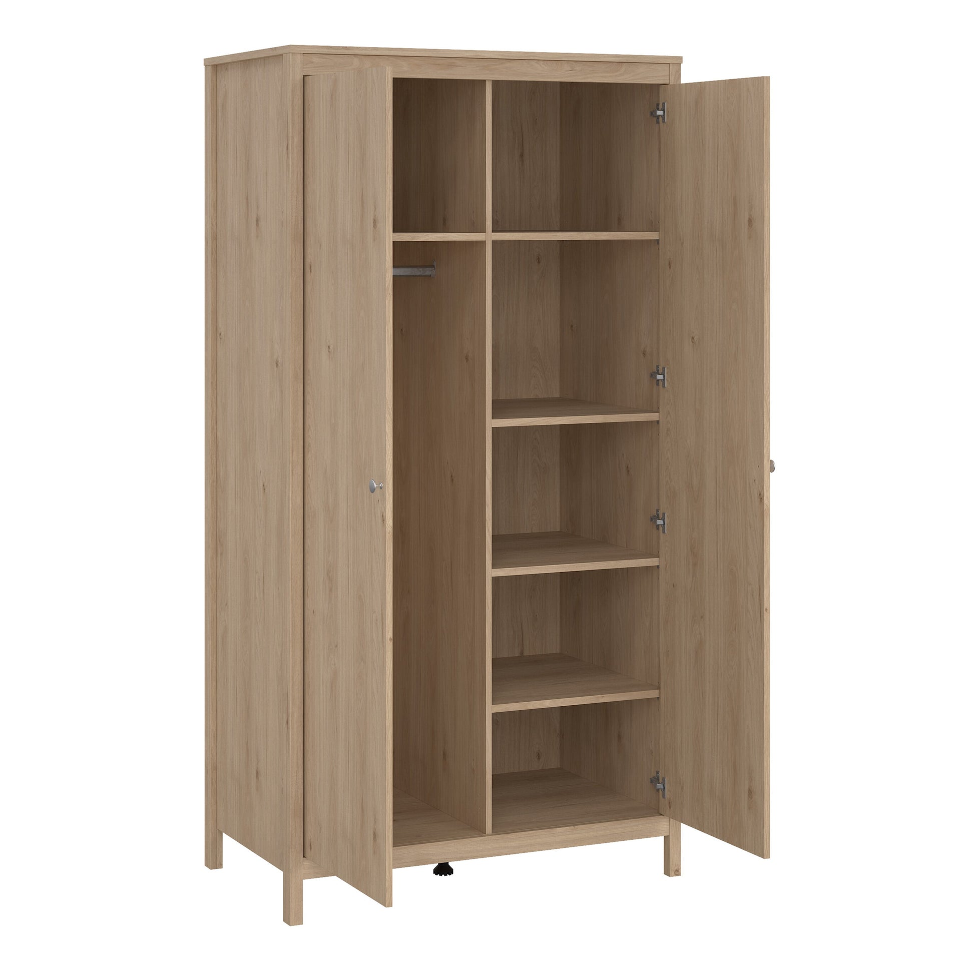 Cote | Furniture Madrid 3 Piece Bedroom Set  - Bedside Table, Chest  and 2 Door Wardrobe  - Oak Madrid, BUNDLE 726hlhlp1