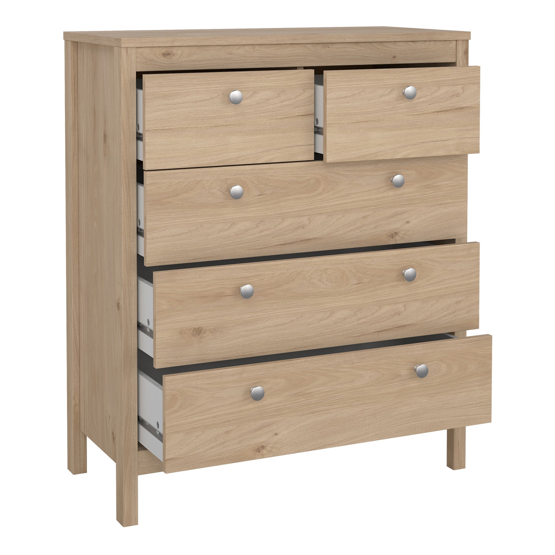 Cote | Furniture Madrid 3 Piece Bedroom Set  - Bedside Table, Chest  and 2 Door Wardrobe  - Oak Madrid, BUNDLE 726hlhlp1