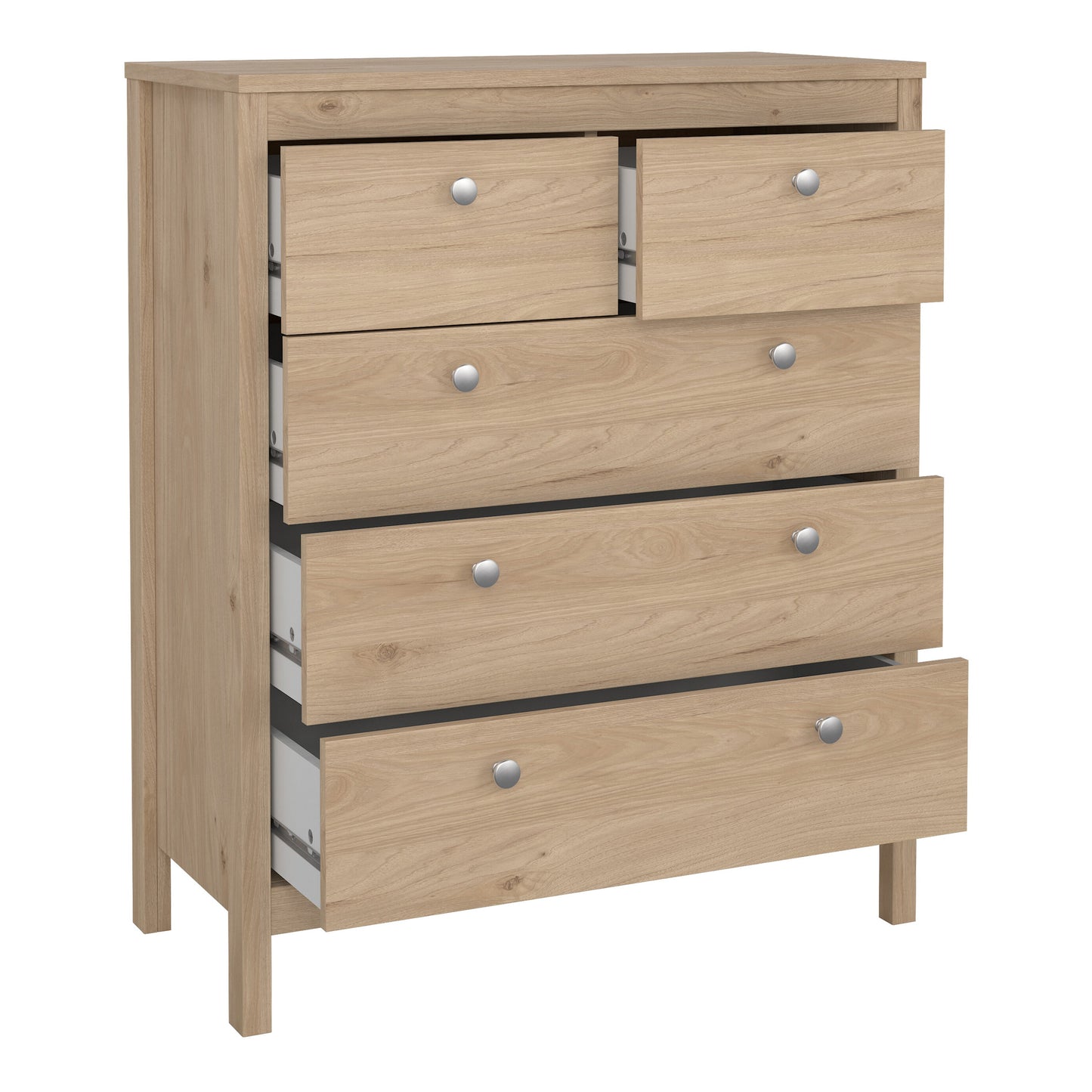 Cote | Furniture Madrid 3 Piece Bedroom Set - Bedside Table, Chest and 3 Door Wardrobe - Oak Madrid, BUNDLE 726hlhlp2