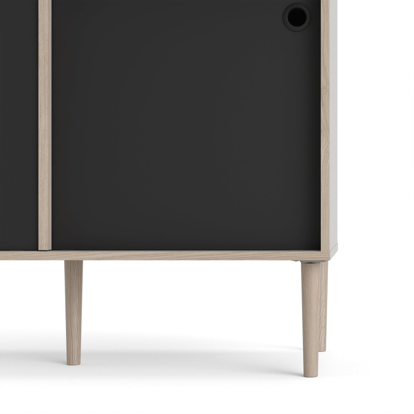 Cote | Furniture Rome Sideboard, 2 Sliding Doors + 2 Drawers- Oak & Black Rome, Sideboards 72866305hlgm