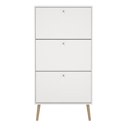 Cote | Furniture Cumbria Shoe Storage, 3 Flap Doors - White Cumbria, Shoe Storage 731491204949