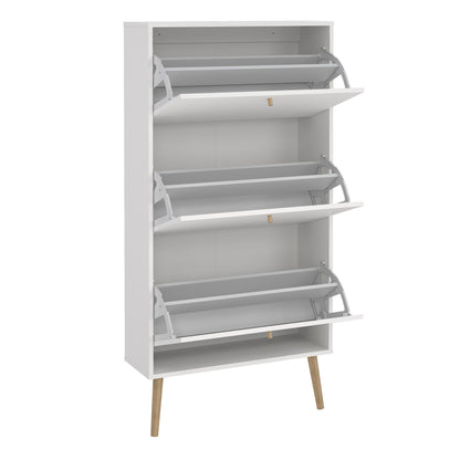 Cote | Furniture Cumbria Shoe Storage, 3 Flap Doors - White Cumbria, Shoe Storage 731491204949