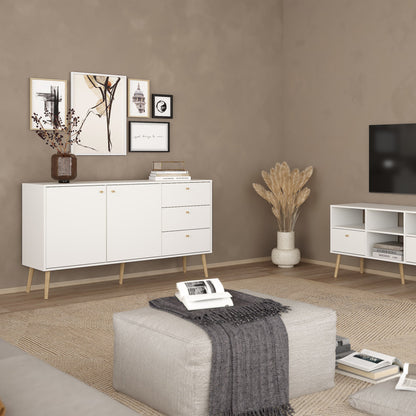 Cote | Furniture Cumbria Sideboard, 2 Door + 3 Drawer - White Cumbria, Sideboards 731491214949