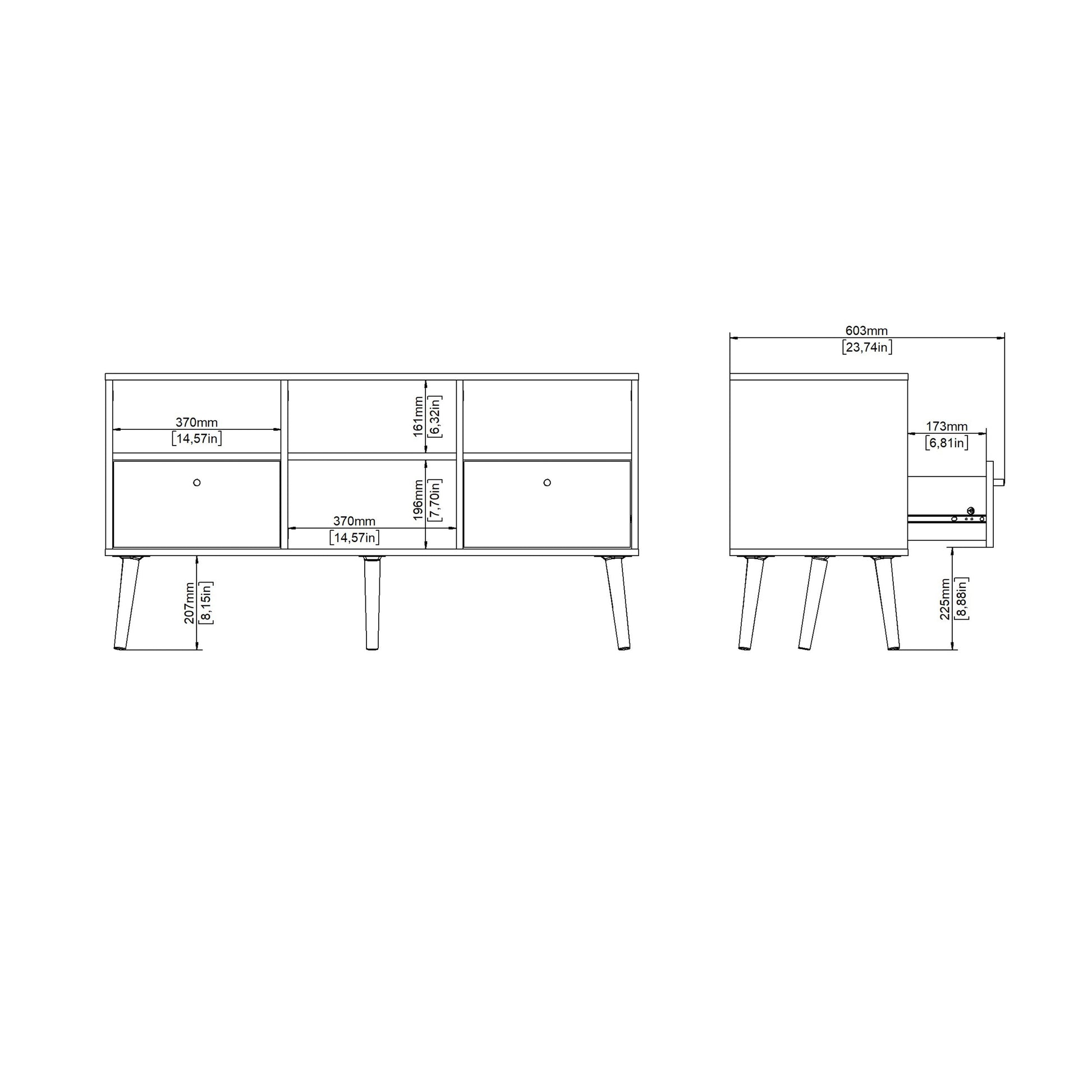 Cote | Furniture Cumbria TV Unit, 2 Drawer - White Cumbria, TV Stands 731491224949