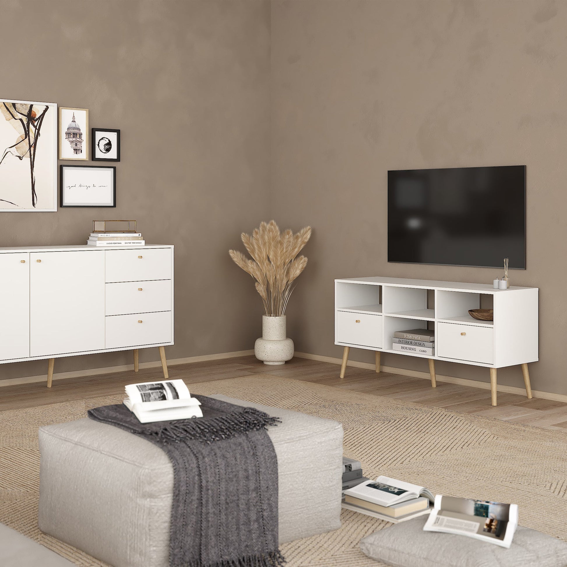 Cote | Furniture Cumbria TV Unit, 2 Drawer - White Cumbria, TV Stands 731491224949