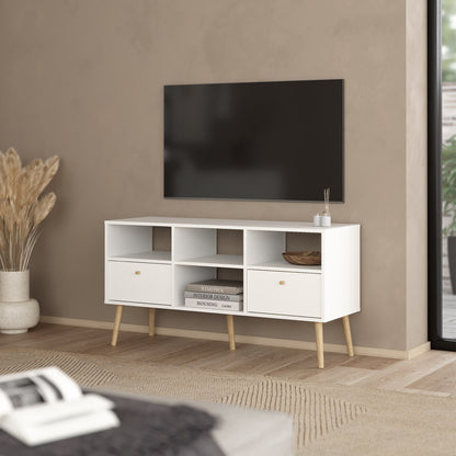 Cote | Furniture Cumbria TV Unit, 2 Drawer - White Cumbria, TV Stands 731491224949