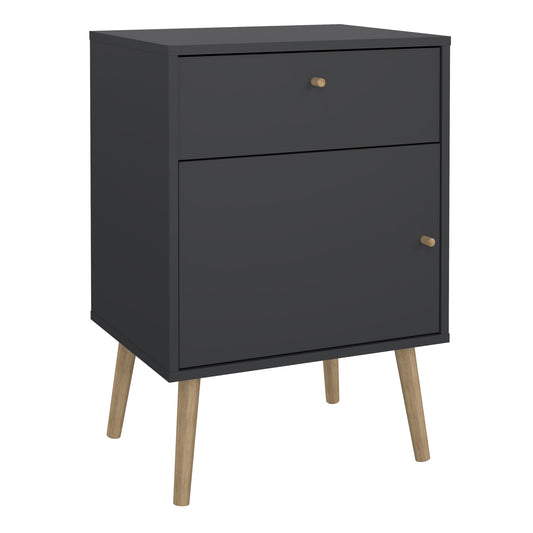 Cote | Furniture Cumbria Bedside Table, 1 Door + 1 Drawer -Dark Grey Cumbria, Bedside Tables 73149123igig