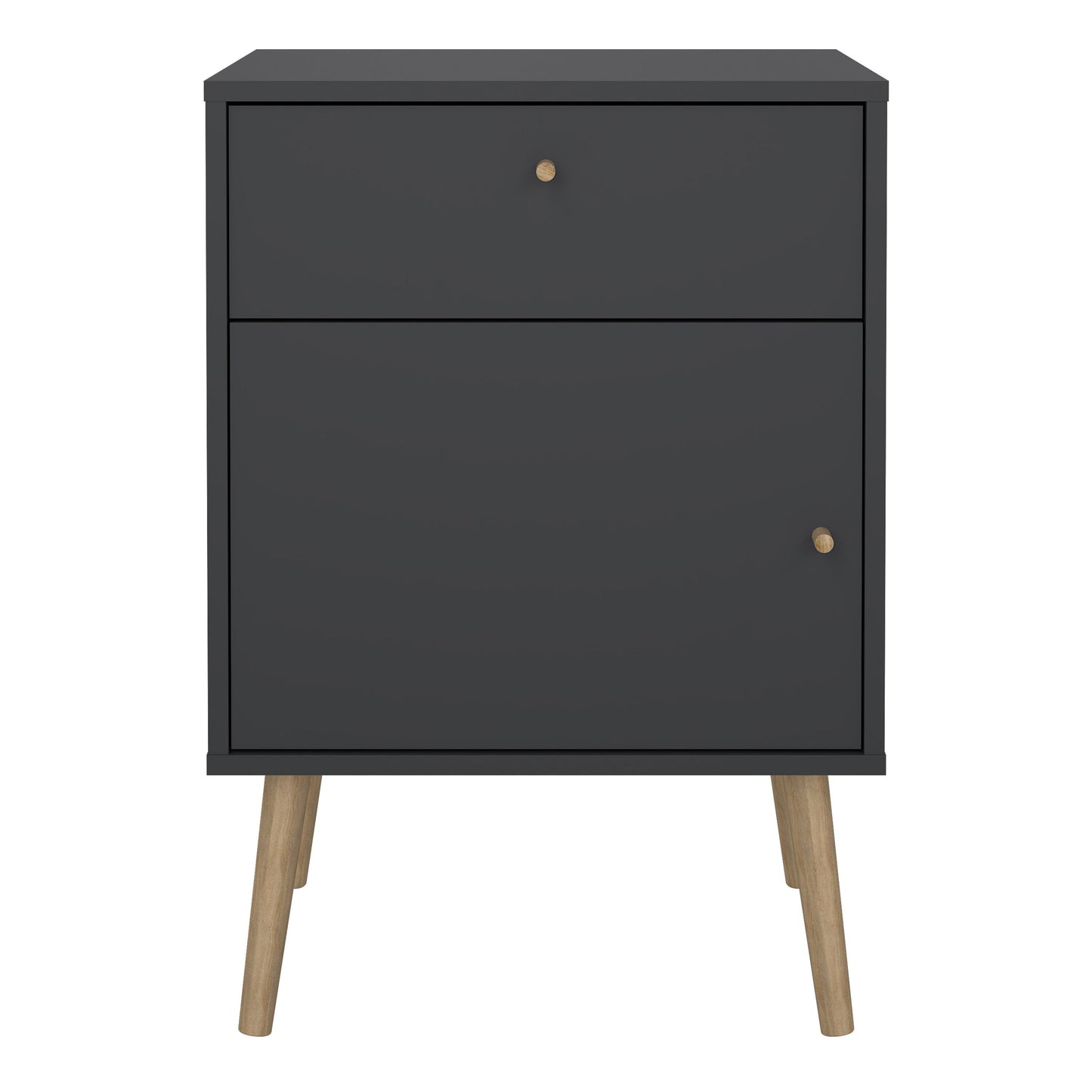 Cote | Furniture Cumbria Bedside Table, 1 Door + 1 Drawer -Dark Grey Cumbria, Bedside Tables 73149123igig