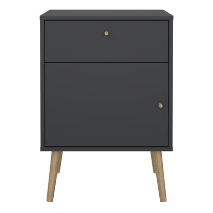 Cote | Furniture Cumbria Bedside Table, 1 Door + 1 Drawer -Dark Grey Cumbria, Bedside Tables 73149123igig