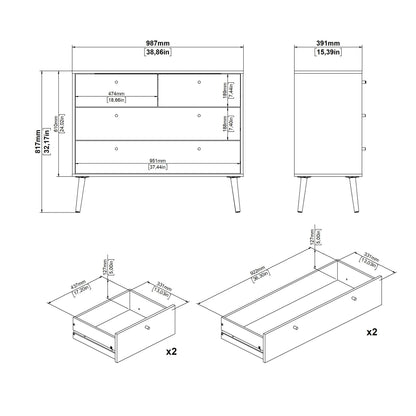 Cote | Furniture Cumbria Chest of Drawers, 2+2 Drawer - White Cumbria, Chest of Drawers 731491244949