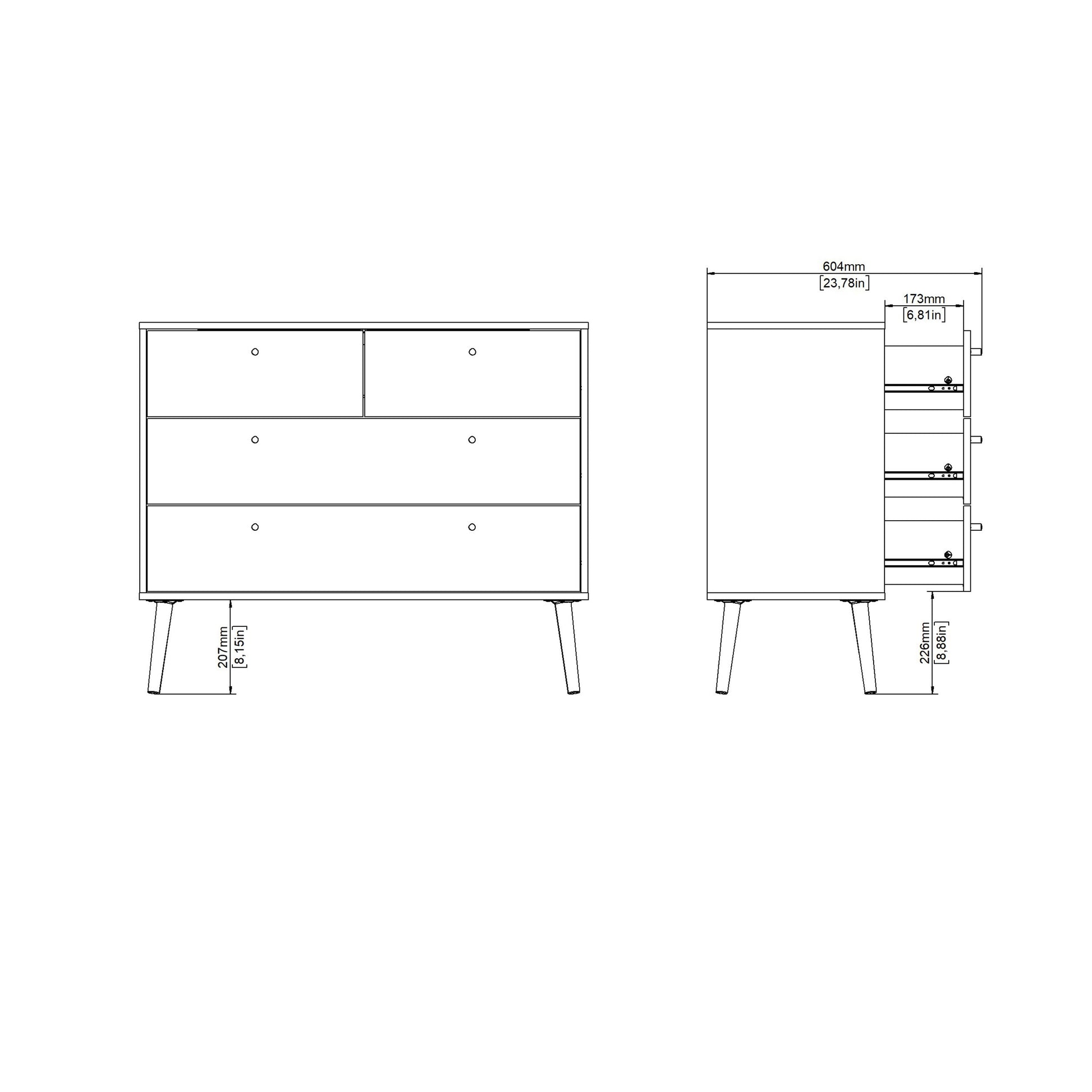 Cote | Furniture Cumbria Chest of Drawers, 2+2 Drawer - White Cumbria, Chest of Drawers 731491244949