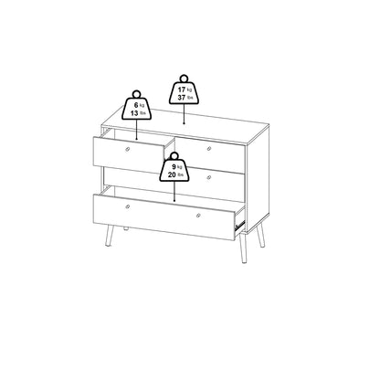 Cote | Furniture Cumbria Chest of Drawers, 2+2 Drawer - White Cumbria, Chest of Drawers 731491244949