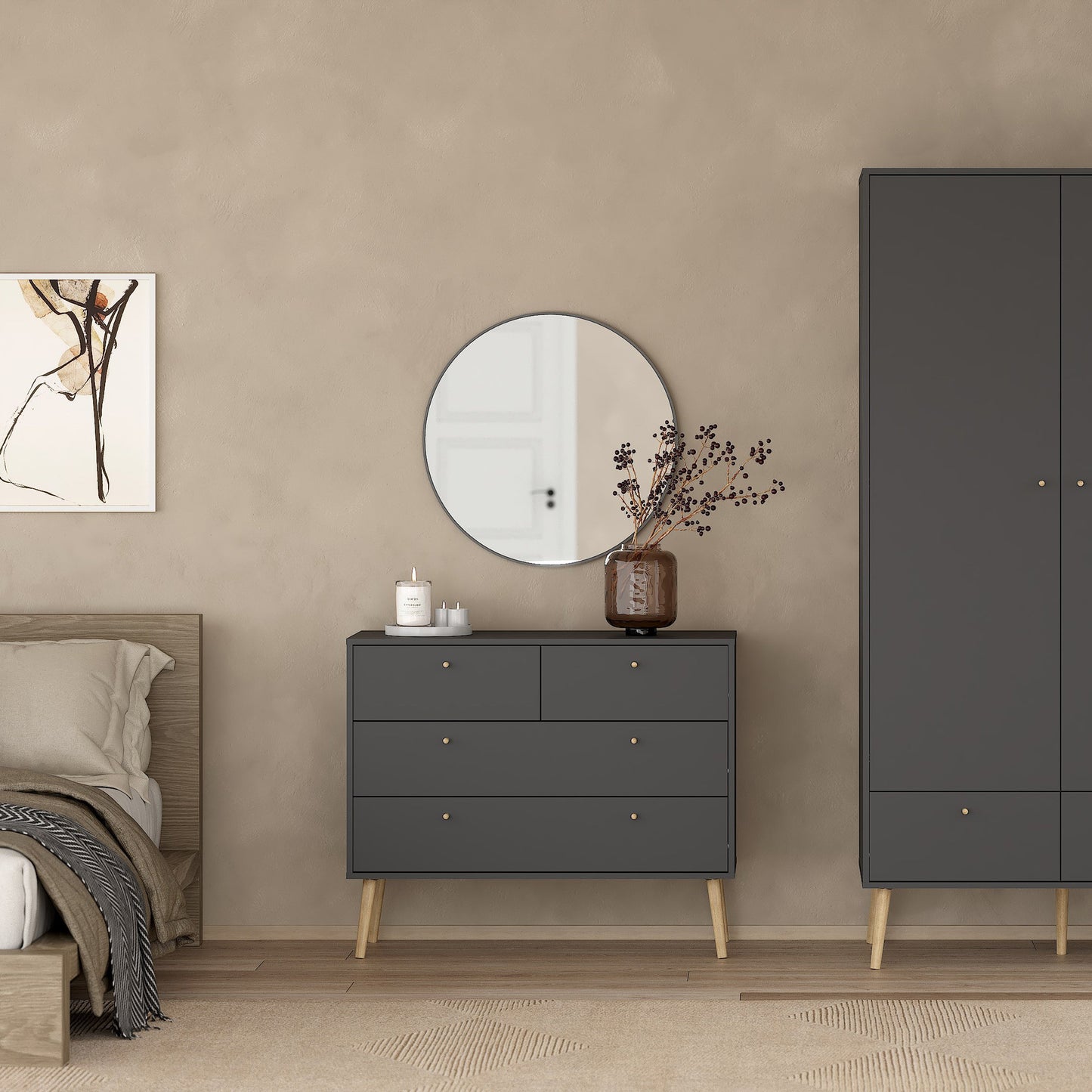 Cote | Furniture Cumbria Chest of Drawers, 2+2 Drawer - Dark Grey Cumbria, Chest of Drawers 73149124igig