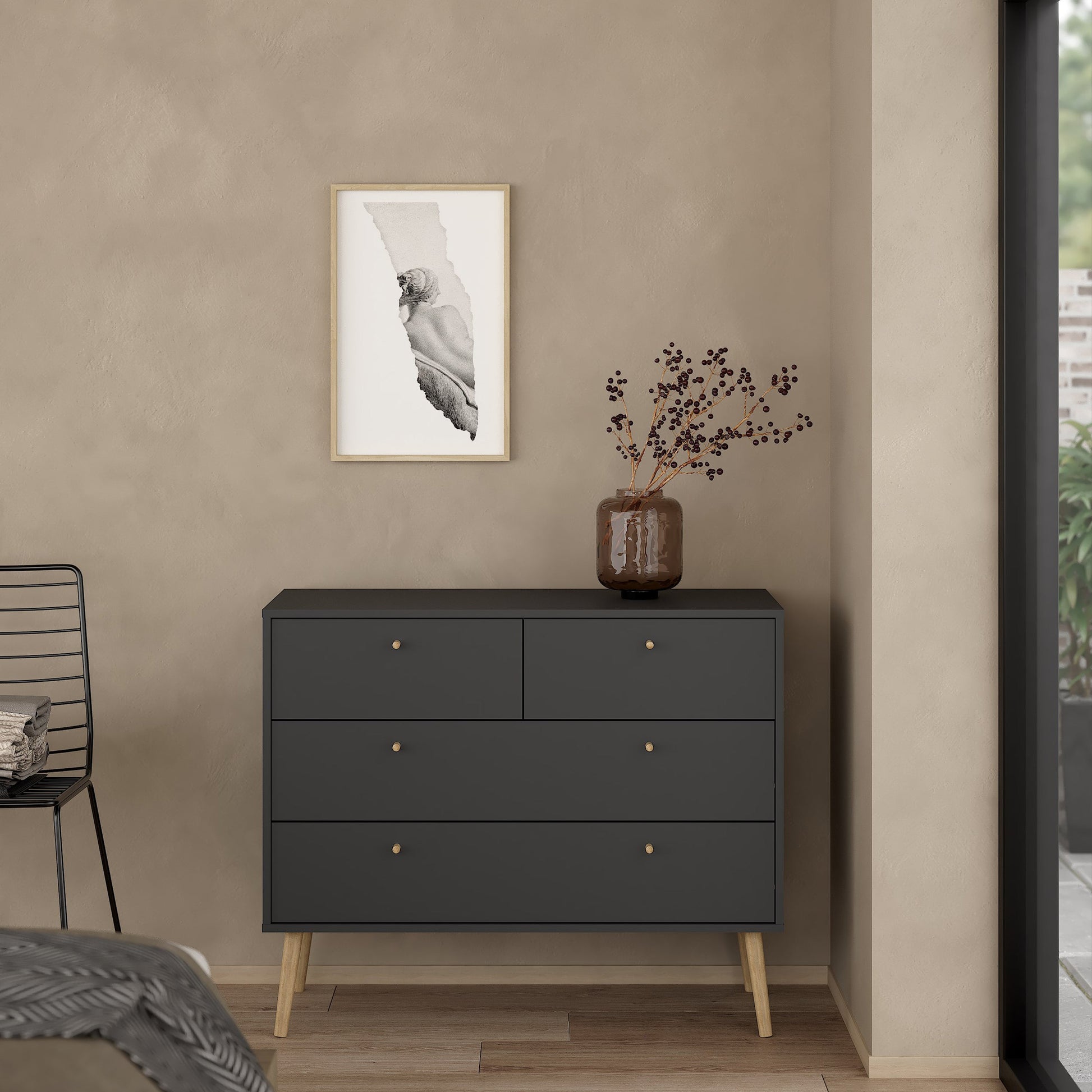 Cote | Furniture Cumbria Chest of Drawers, 2+2 Drawer - Dark Grey Cumbria, Chest of Drawers 73149124igig