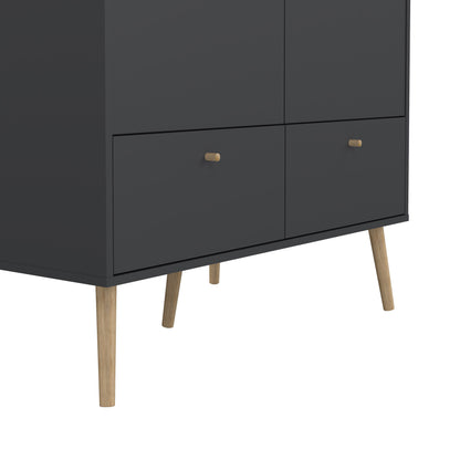 Cote | Furniture Cumbria Wardrobe, 2 Door + 2 Drawer - Dark Grey Cumbria, Wardrobes 73149127igig