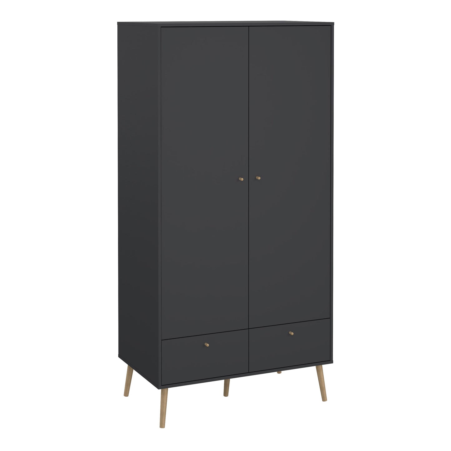 Cote | Furniture Cumbria Wardrobe, 2 Door + 2 Drawer - Dark Grey Cumbria, Wardrobes 73149127igig