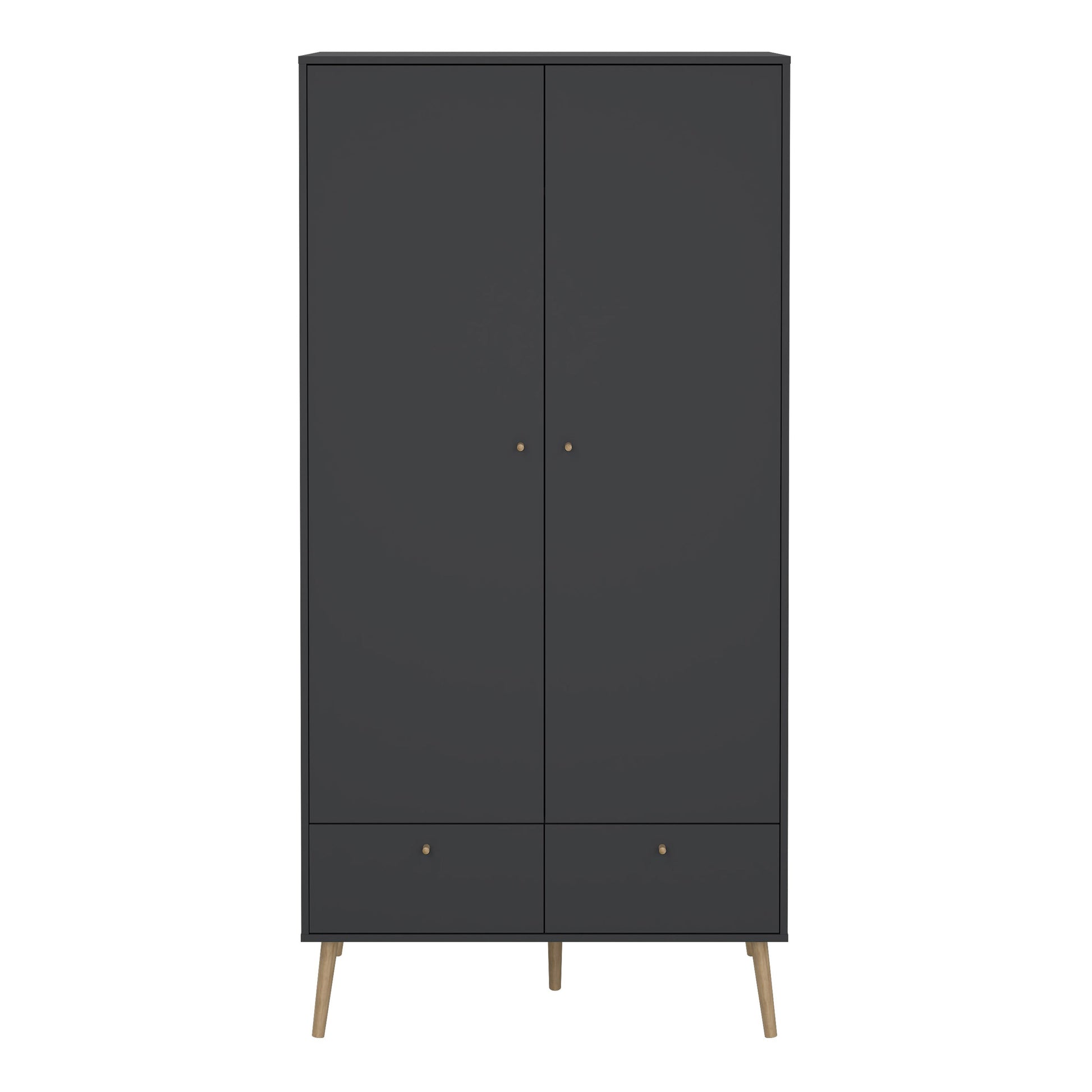 Cote | Furniture Cumbria Wardrobe, 2 Door + 2 Drawer - Dark Grey Cumbria, Wardrobes 73149127igig