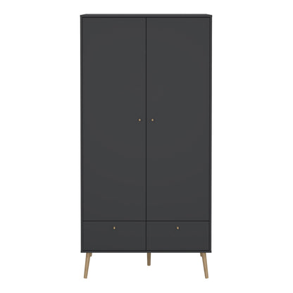 Cote | Furniture Cumbria Wardrobe, 2 Door + 2 Drawer - Dark Grey Cumbria, Wardrobes 73149127igig