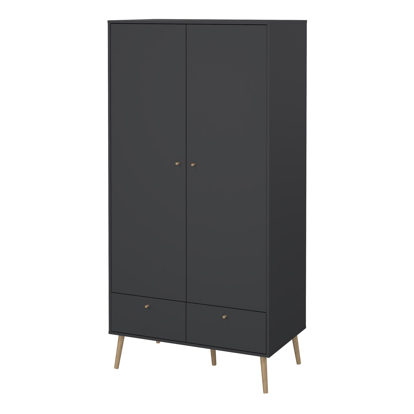 Cote | Furniture Cumbria Wardrobe, 2 Door + 2 Drawer - Dark Grey Cumbria, Wardrobes 73149127igig