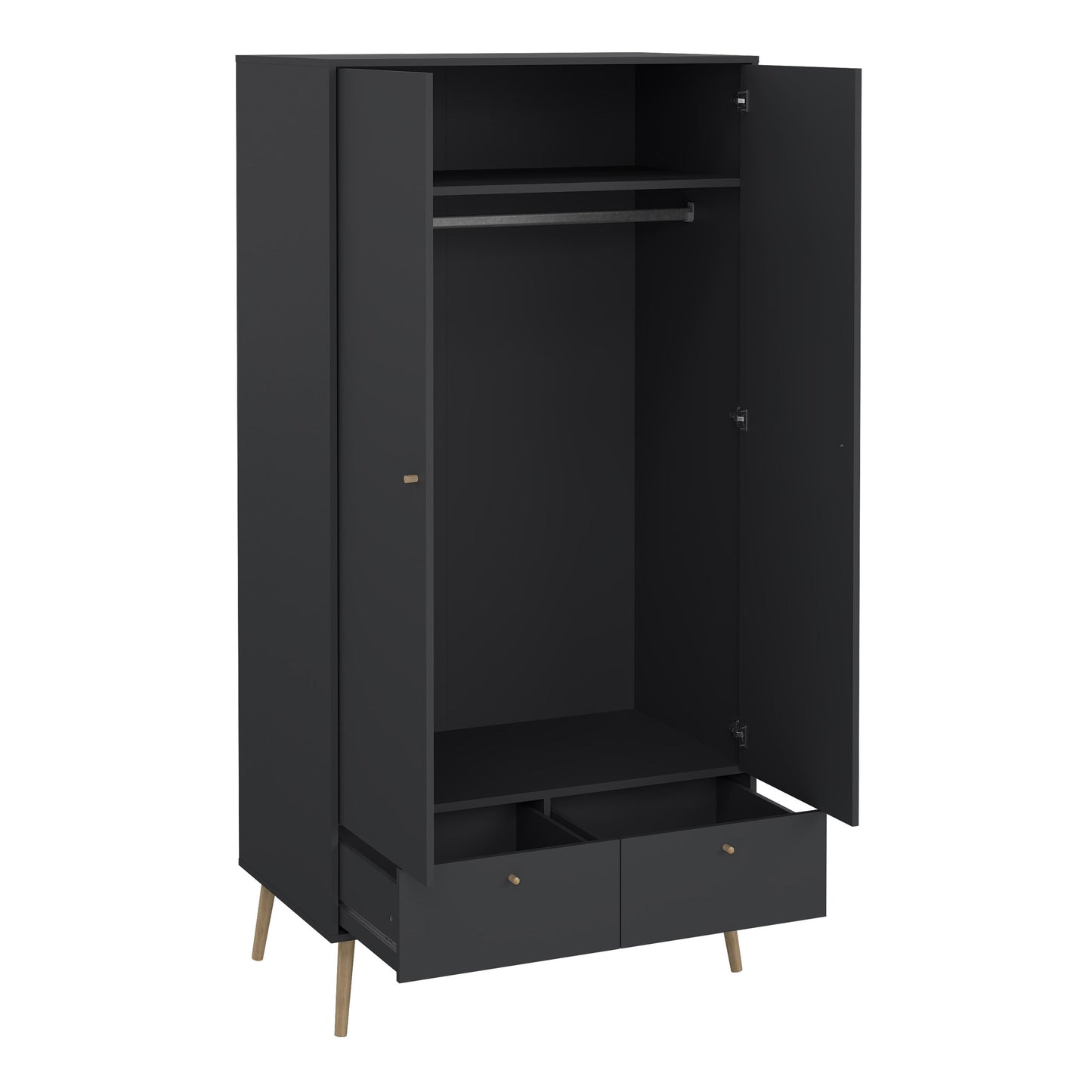 Cote | Furniture Cumbria Wardrobe, 2 Door + 2 Drawer - Dark Grey Cumbria, Wardrobes 73149127igig