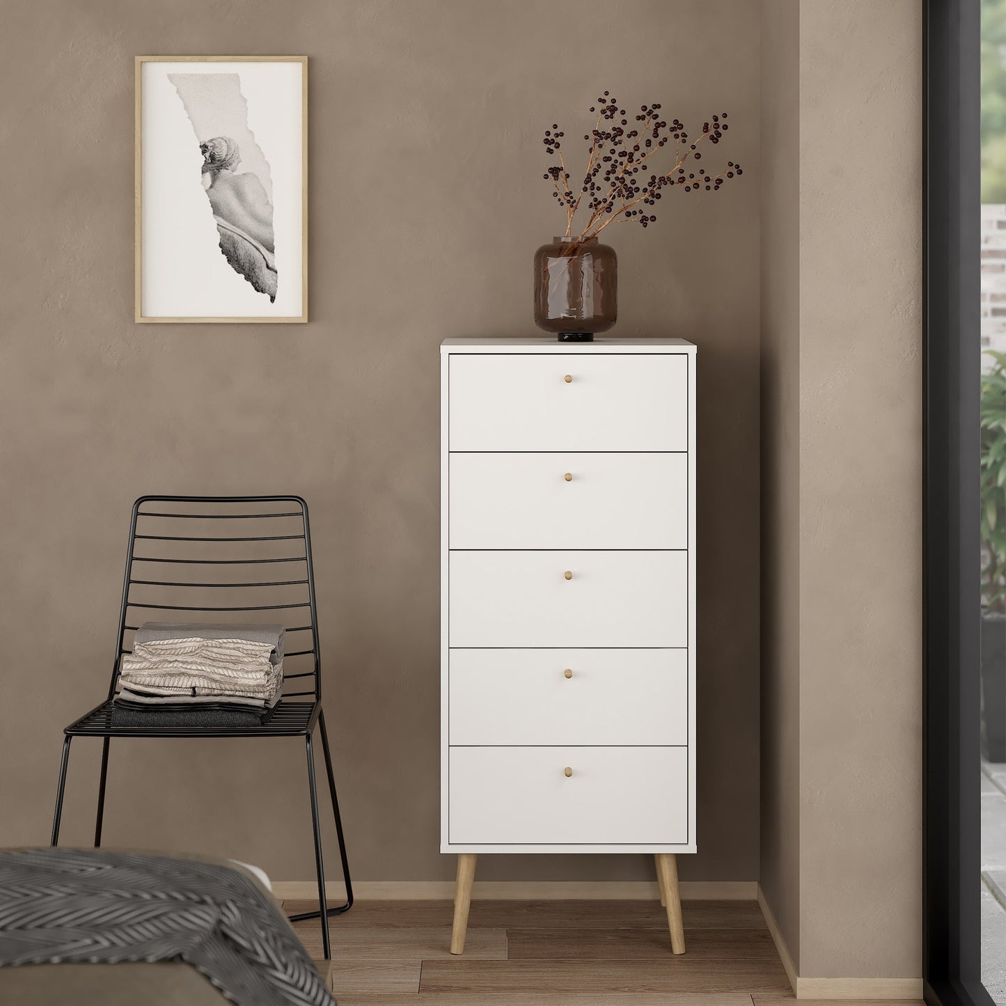 Cote | Furniture Cumbria Chest of Drawers, 5 Drawer - White Cumbria, Chest of Drawers 731491284949