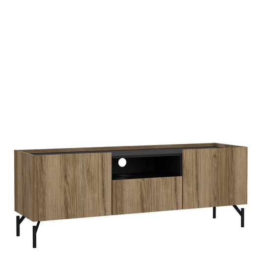 Cote | Furniture Kendall TV Unit, 2 Door + 1 Drawer - Oak & Black Kendall, TV Stands 73268202jcgm