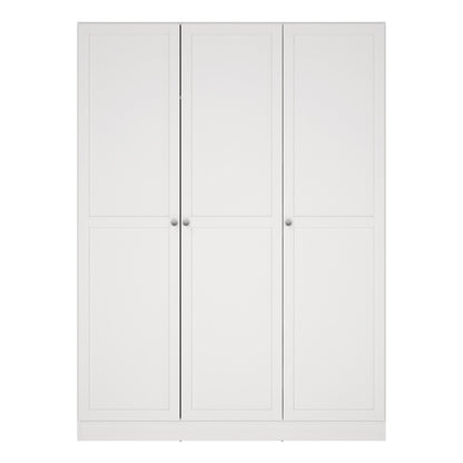 Cote | Furniture Brande Wardrobe, 3 Frame Doors - White Brande, Wardrobes 735680524949