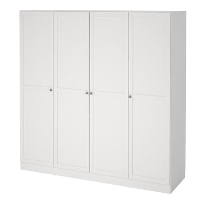 Cote | Furniture Brande Wardrobe, 4 Frame Doors - White Brande, Wardrobes 735680534949