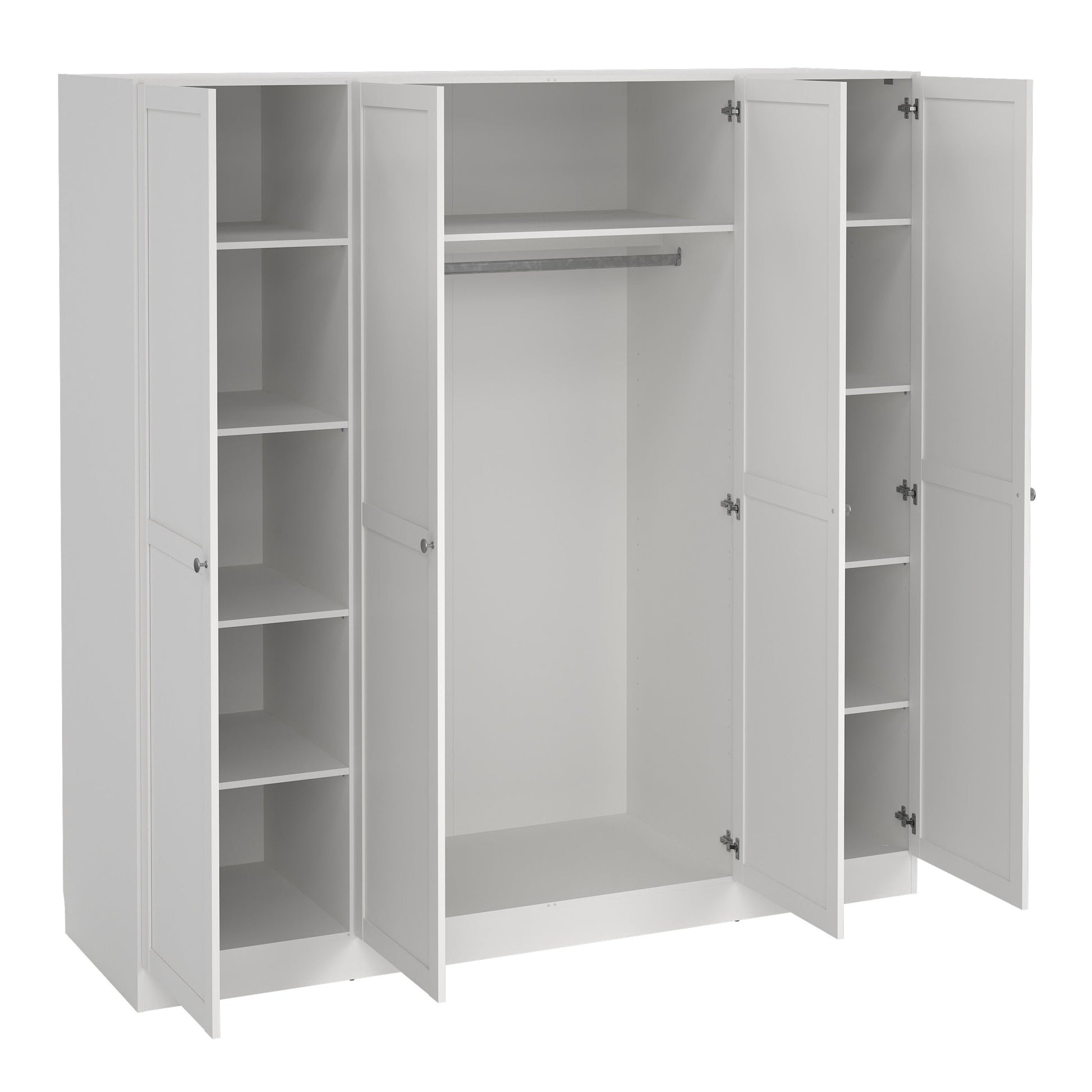 Cote | Furniture Brande Wardrobe, 4 Frame Doors - White Brande, Wardrobes 735680534949