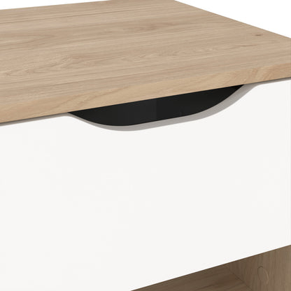 Cote | Furniture Ikast Bedside Table, 1 Drawer- Oak & White Ikast, Bedside Tables 73686704hl49