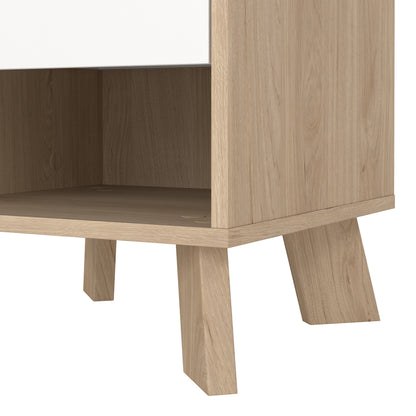 Cote | Furniture Ikast Bedside Table, 1 Drawer- Oak & White Ikast, Bedside Tables 73686704hl49