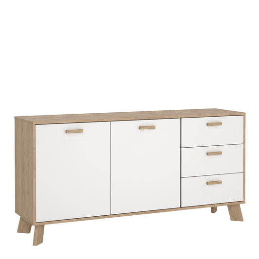 Cote | Furniture Ikast Sideboard, 2 Doors + 3 Drawer - Oak & White Ikast, Sideboards 73686715hl49